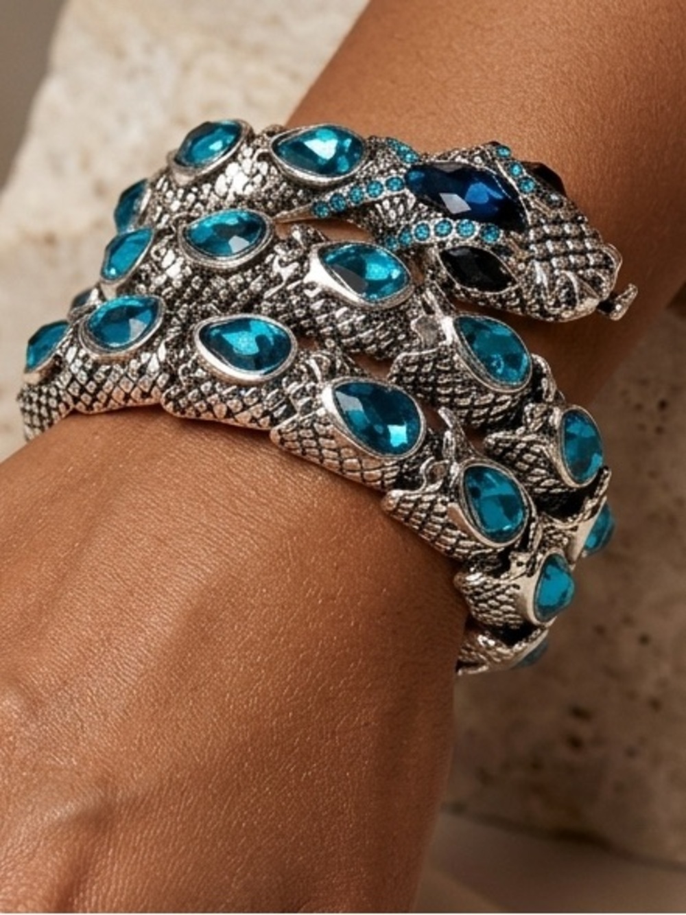 Silver-Tone Snake Bracelet